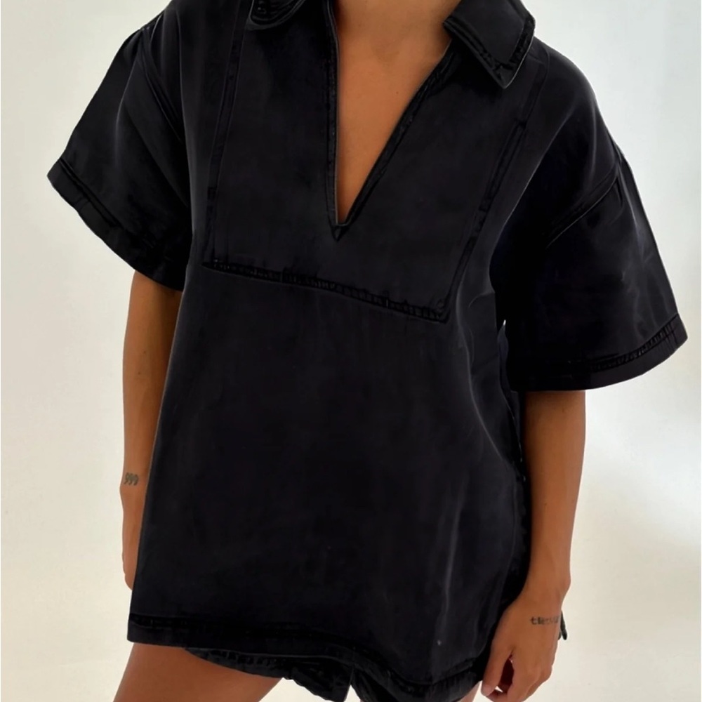 Bronze Snake Rosemary Denim Shirt Washed Black